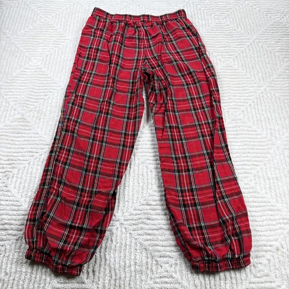 J Crew Pajama Pants Womens S Red Plaid Holiday Lounge Cabincore Lagenlook - Picture 2 of 13